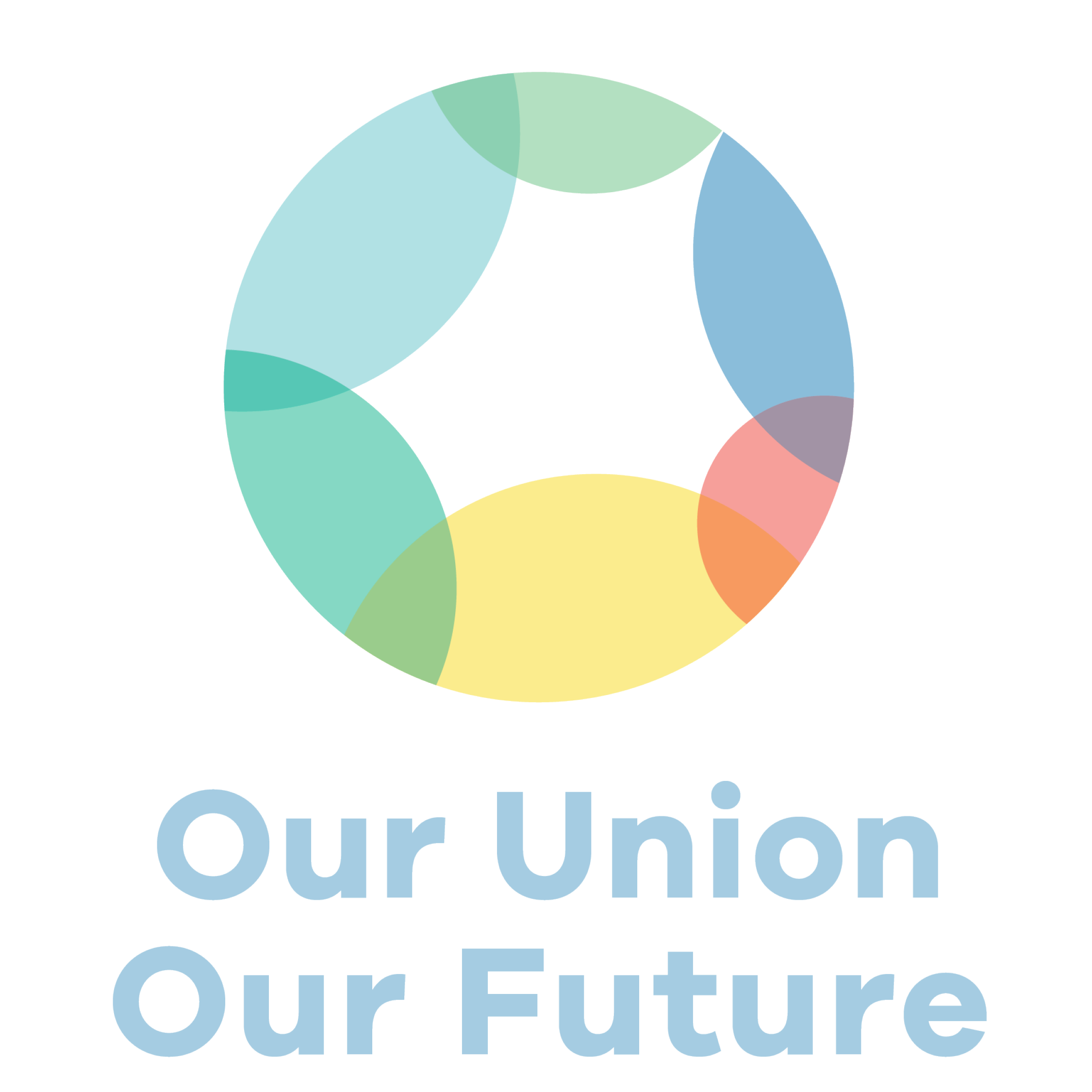 A logo with colorful circles that come together to form one larger circle. The logotype reads 